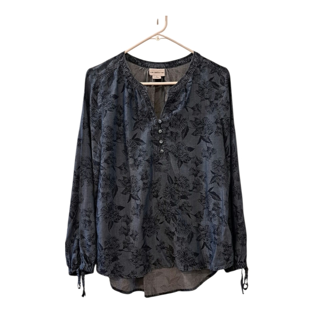 Liz Claiborne floral tunic top color blue Size S